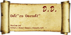 Dúzs Dezső névjegykártya