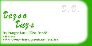 dezso duzs business card