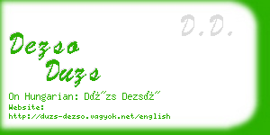 dezso duzs business card